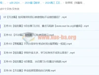 2024高三高考数学王伟秋季班