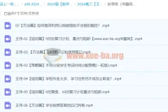 2024高三高考数学王伟秋季班