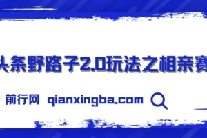 微头条野路子2.0玩法：相亲赛道保姆级教程，单账号日稳定300+