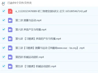 杜春雨初二物理 2024 秋季班上部分课程