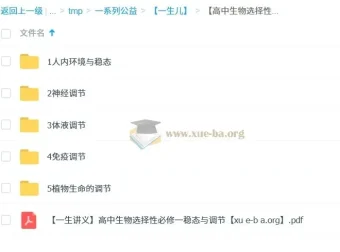 一生儿出品：高中生物选择性必修一课程