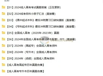 2024 – 2025成人高考备考资料合集