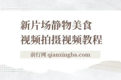 新片场静物美食视频拍摄教程：掌握美食静物摄影技巧