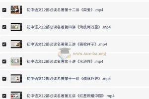 初中语文12部必读名著讲解课