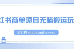 小红书商单项目无脑搬运玩法课程：一单收益至少150+