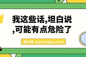 公众号付费文章《我这些话，坦白说，可能有点危险了》