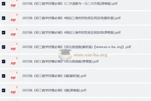 初中数学好题必刷：9年级