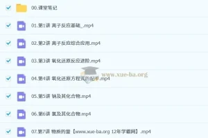 王瑾高中高一化学2025 – 2026年秋季班课程