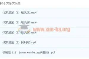《姚老师讲物理》力学版块——机械能（姚楷 2 讲课程）