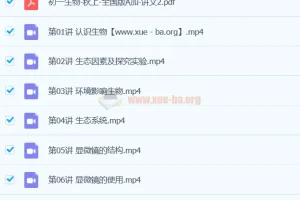 初一生物张雨桐A+秋季班课程