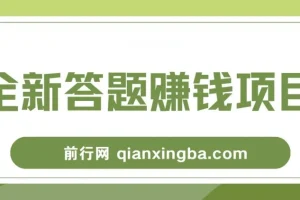 全新答题赚钱项目全套教程，操作简单，小白也能日入300+