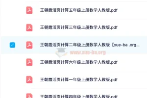 王朝霞活页计算 小学数学