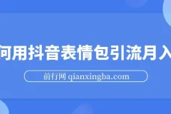 如何用抖音表情包引流月入2W