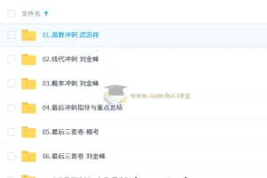 2026考研数学武忠祥刘金峰冲刺阶段课程