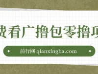 免费看广告撸包零撸项目，轻松日入500+
