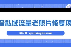 抖音私域流量老照片修复项目课程