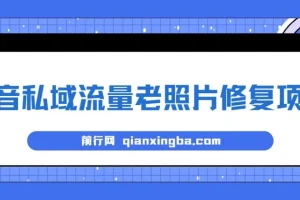 抖音私域流量老照片修复项目课程