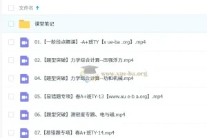 初三中考物理付雷2024 – 2025 A+秋季、寒假、春季班课程