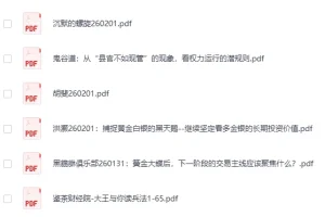 《全网付费文章-大佬文集圈 学习先锋 精选研报》2月1日更新