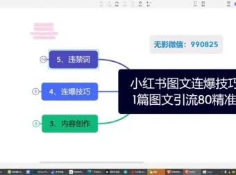 小红书爆款图文引流教学课程：单篇图文连爆秘籍