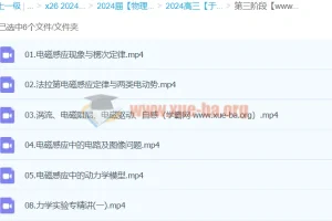 2024高三高考物理 于冲 第三阶段课程