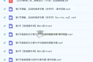 刘怡初二物理培训班（2024秋季·全国通用版·A+班）