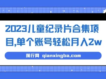 儿童纪录片合集项目：低成本高回报的副业选择