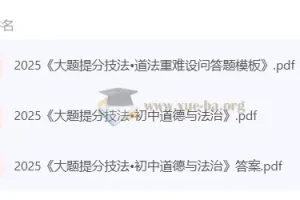 《大题提分技法》初中道法+历史