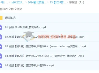 2024高三高考英语林懿琼寒假A+班