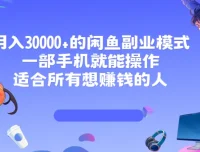 月入30000+的闲鱼副业模式课程，一部手机就能操作，适合想赚钱人群