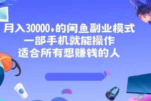 月入30000+的闲鱼副业模式课程，一部手机就能操作，适合想赚钱人群