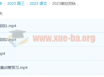 2023高考语文谢欣然一轮暑假班及秋季班（秋季班更新6讲）