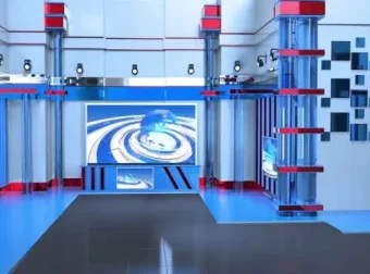 高清绿幕素材合集：虚拟演播厅与新闻背景实用资源