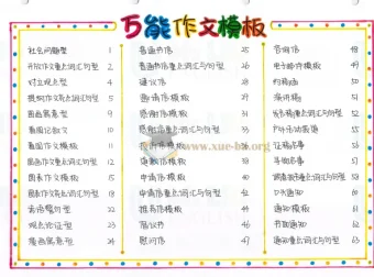 130页初高中英语手绘万能作文模板