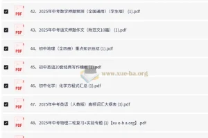 冲刺2025中考：各科必备精选资料合集