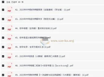 冲刺2025中考：各科必备精选资料合集