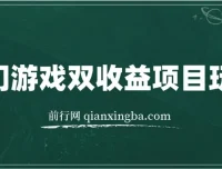 热门游戏双收益项目玩法，实操可获可观收益