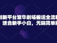 繁华剧场短剧搬运实操课程：新手小白无脑简单操作