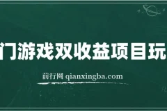 热门游戏双收益项目玩法，实操可获可观收益