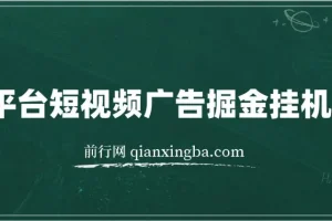 全平台短视频广告掘金挂机项目，单窗口日收益可达几十