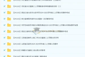 2024 – 2025高三高考：各地高中名校11月试卷合集