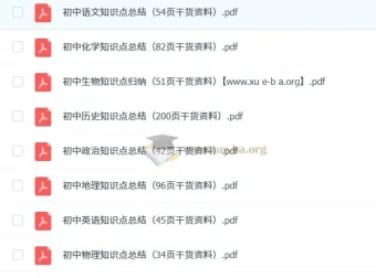 火遍抖音的初中全科知识点汇总干货资料
