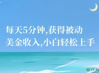 每天5分钟，小白轻松上手获被动美金收入