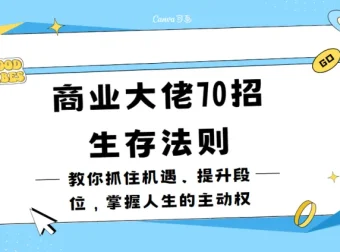 冯仑的商业大佬70招生存法则：抓住机遇，掌握人生主动权