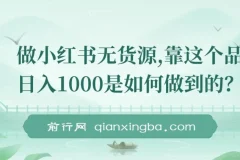 做小红书无货源，靠此品日入1000保姆级教学课程