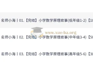 名师小海小学数学原理故事课程（高年级1 – 6）