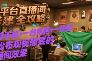 多平台直播间搭建全攻略：一部手机、一台电脑、一块绿布打造理想直播间