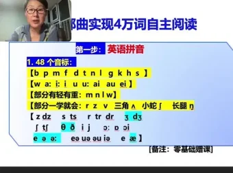 杨妈零基础英语速成课程：100短句+单词课+音标教学
