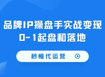 秒懂代运营：品牌IP操盘手实战变现0-1起盘和落地