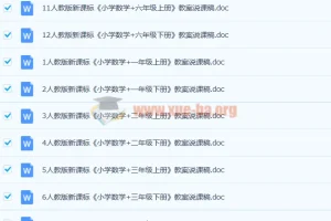 人教版小学数学1 – 6年级上下册全套说课稿